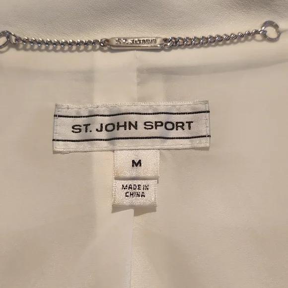 St. John leather jkt white M - Picture 9 of 14